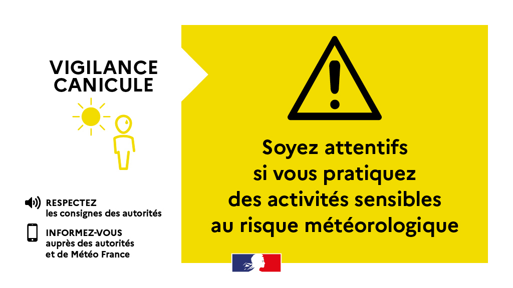 affiche canicule jaune