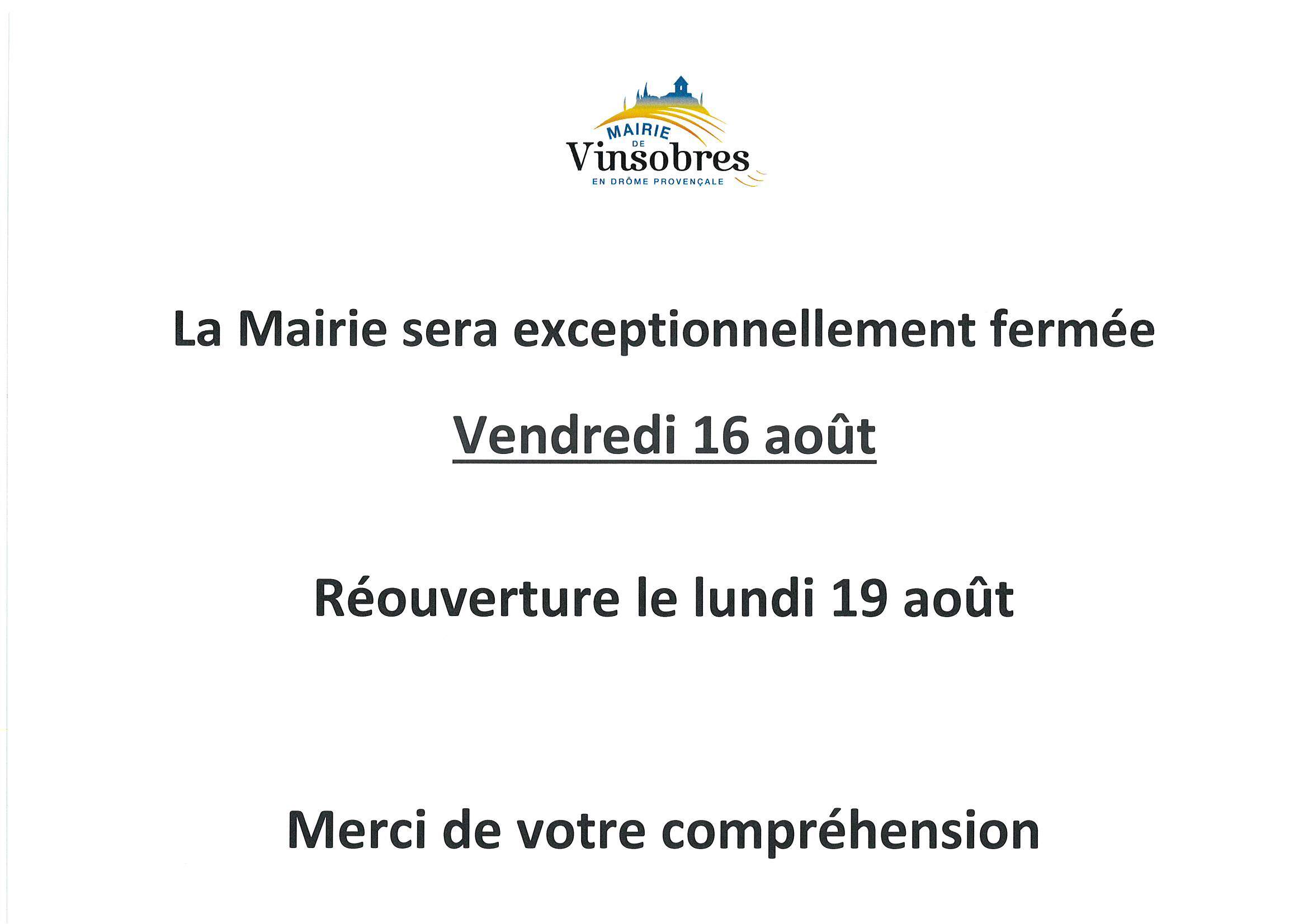 fermeture mairie 15 aout 24